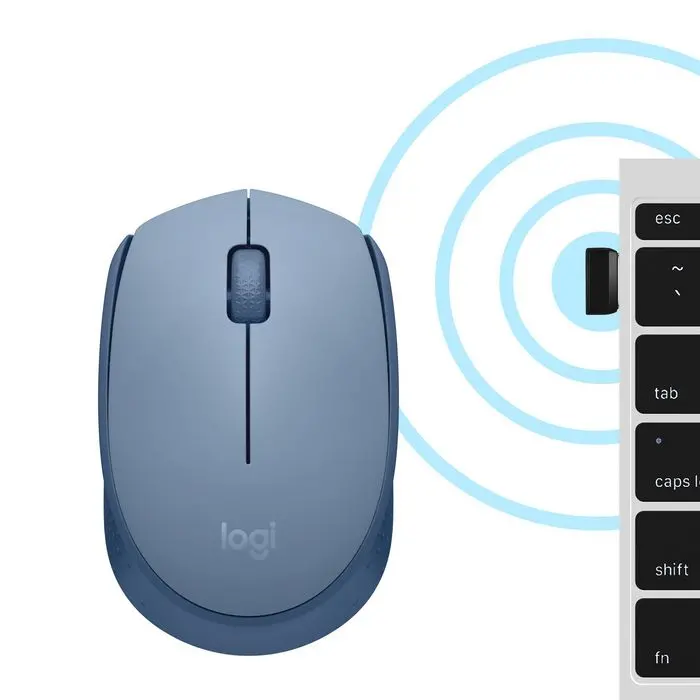 МИШКА LOGITECH M171 - Оптична / Optical - 1000 dpi - Wireless / Безжична - Blue Grey - PN 910-006866 - image 4