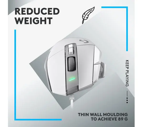 ГЕЙМЪРСКА МИШКА LOGITECH G502X - Дясна ръка / Right-Hand Usb Type-A Optical 25600 Dpi - White - PN 910-006147 - image 6