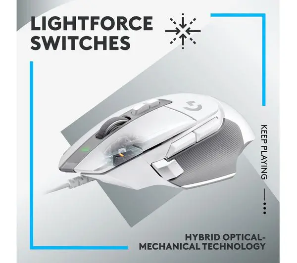 ГЕЙМЪРСКА МИШКА LOGITECH G502X - Дясна ръка / Right-Hand Usb Type-A Optical 25600 Dpi - White - PN 910-006147 - image 7