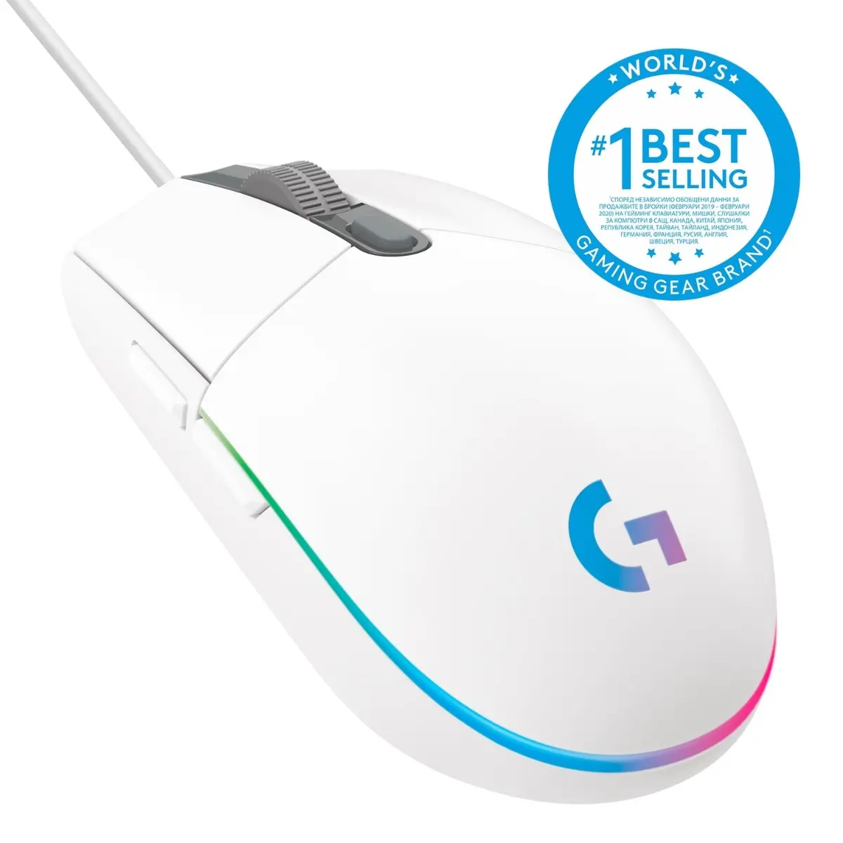 ГЕЙМЪРСКА МИШКА LOGITECH G102 Lightsync USB - White - PN 910-005824 - image 2