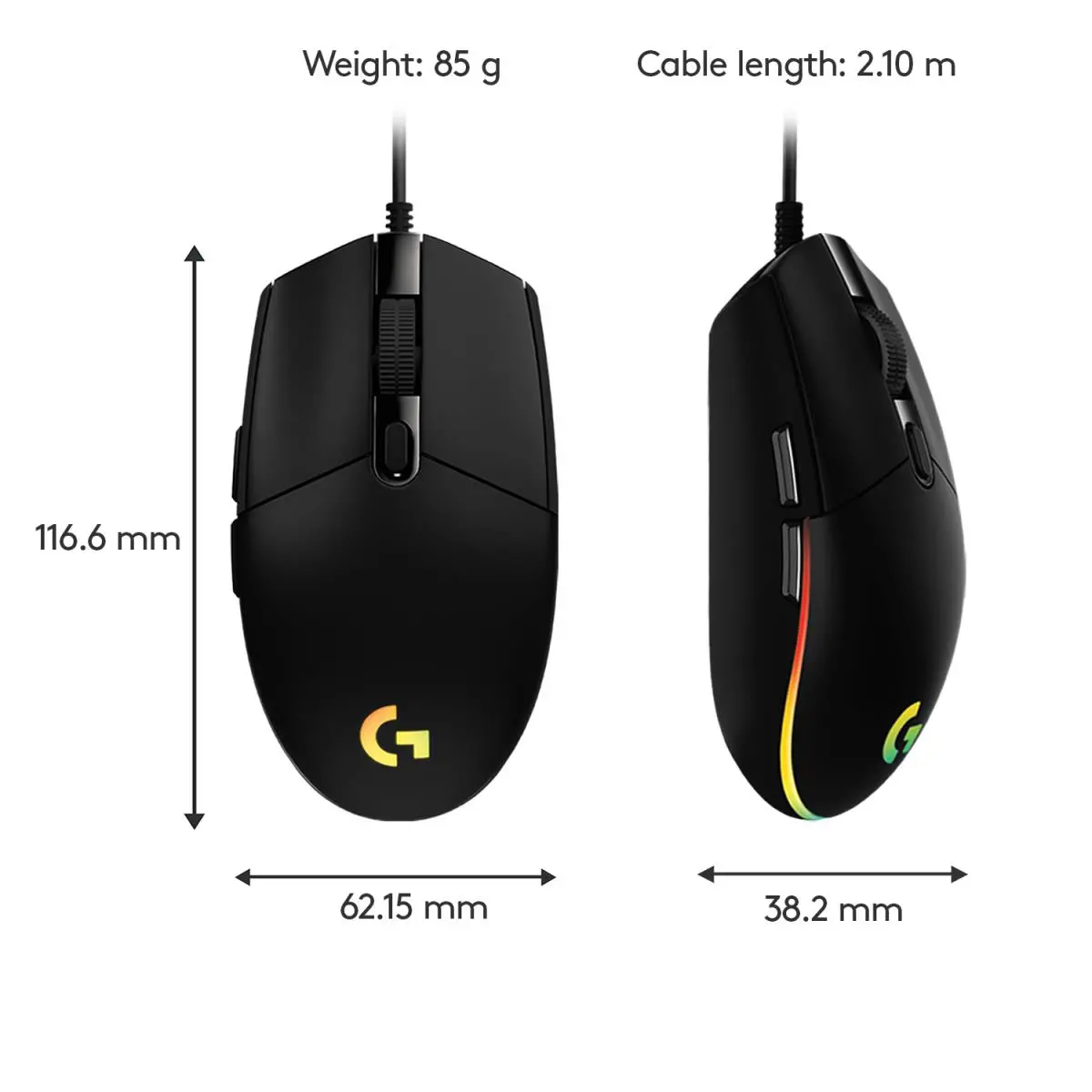 ГЕЙМЪРСКА МИШКА LOGITECH G203 Lightsync USB - Жична - Black - PN 910-005796 - image 7