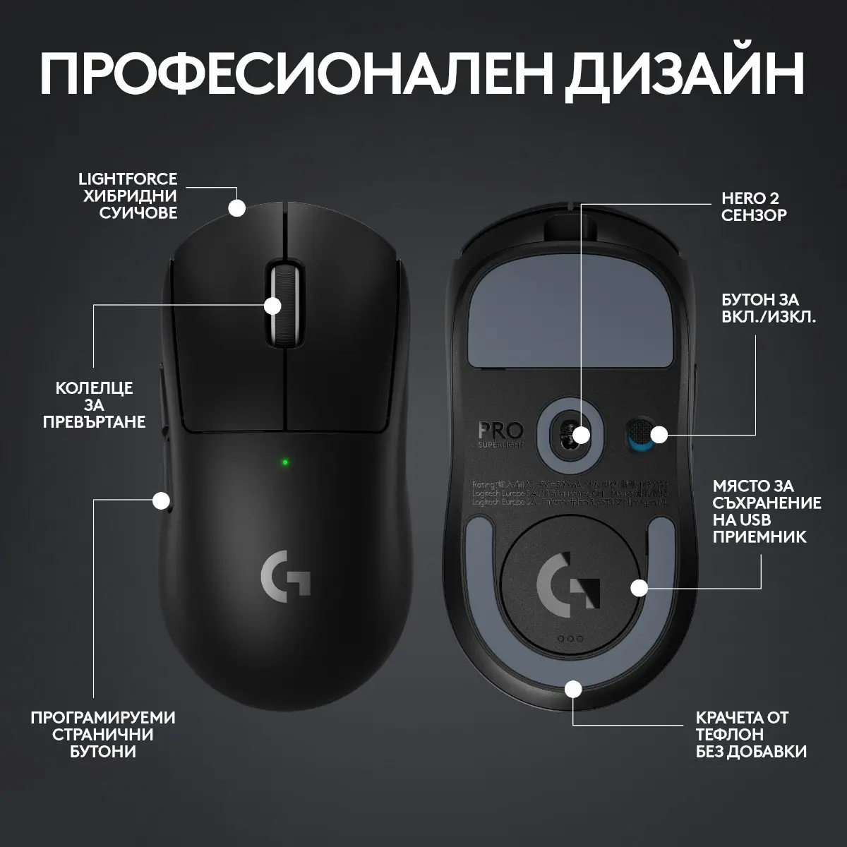 ГЕЙМЪРСКА МИШКА LOGITECH G PRO X Superlight 2 - Wireless - Black - PN 910-006630 - image 7