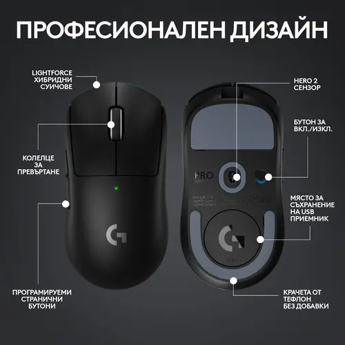 ГЕЙМЪРСКА МИШКА LOGITECH G PRO X Superlight 2 - Wireless - Black - PN 910-006630 - image 7