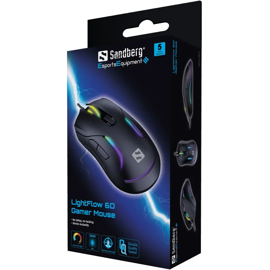 ГЕЙМЪРСКА МИШКА SANDBERG LightFlow 6D - Black - PN 640-27 - image 4