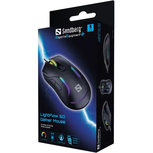 ГЕЙМЪРСКА МИШКА SANDBERG LightFlow 6D - Black - PN 640-27 - image 4