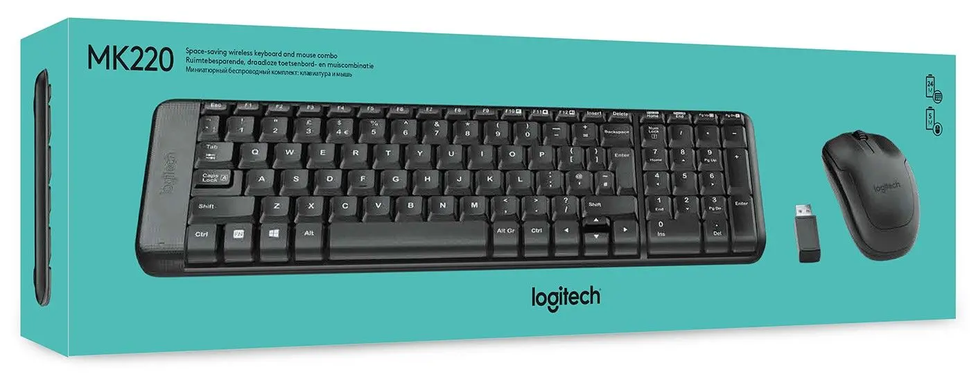 КОМПЛЕКТ МИШКА + КЛАВИАТУРА LOGITECH MK220 US - Wireless / Безжична - Black - БЕЗ БДС КИРИЛИЗАЦИЯ (WITHOUT BDS CYRILLIC) - PN 920-003161 - image 3