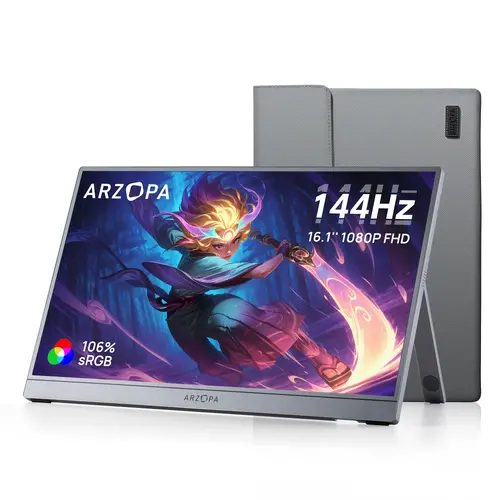 Arzopa monitor portabil Portable Monitor - Z1FC cu husă de transport - 16.1", 144Hz, IPS - 1
