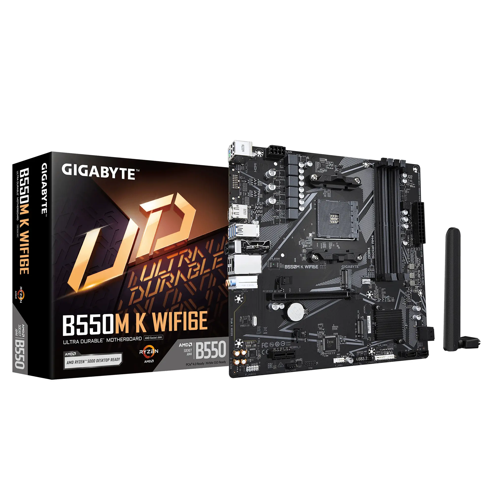 Дънна платка GIGABYTE B550M K Wi-Fi 6E, AM4 - image 3