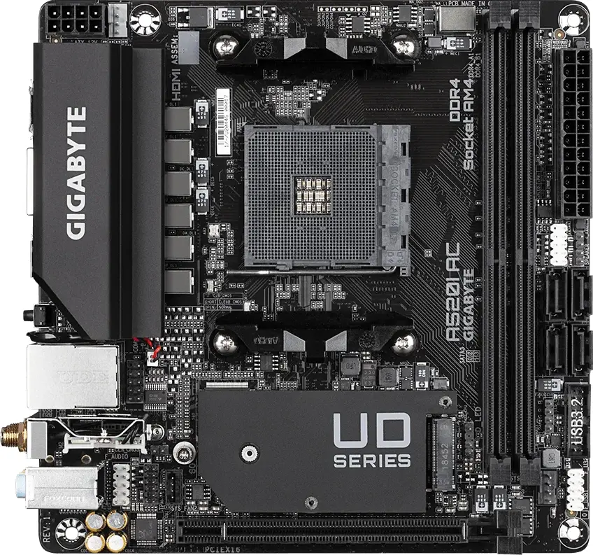 Μητρική πλακέτα GIGABYTE A520I AC WIFI, Socket AM4, Mini-ITX