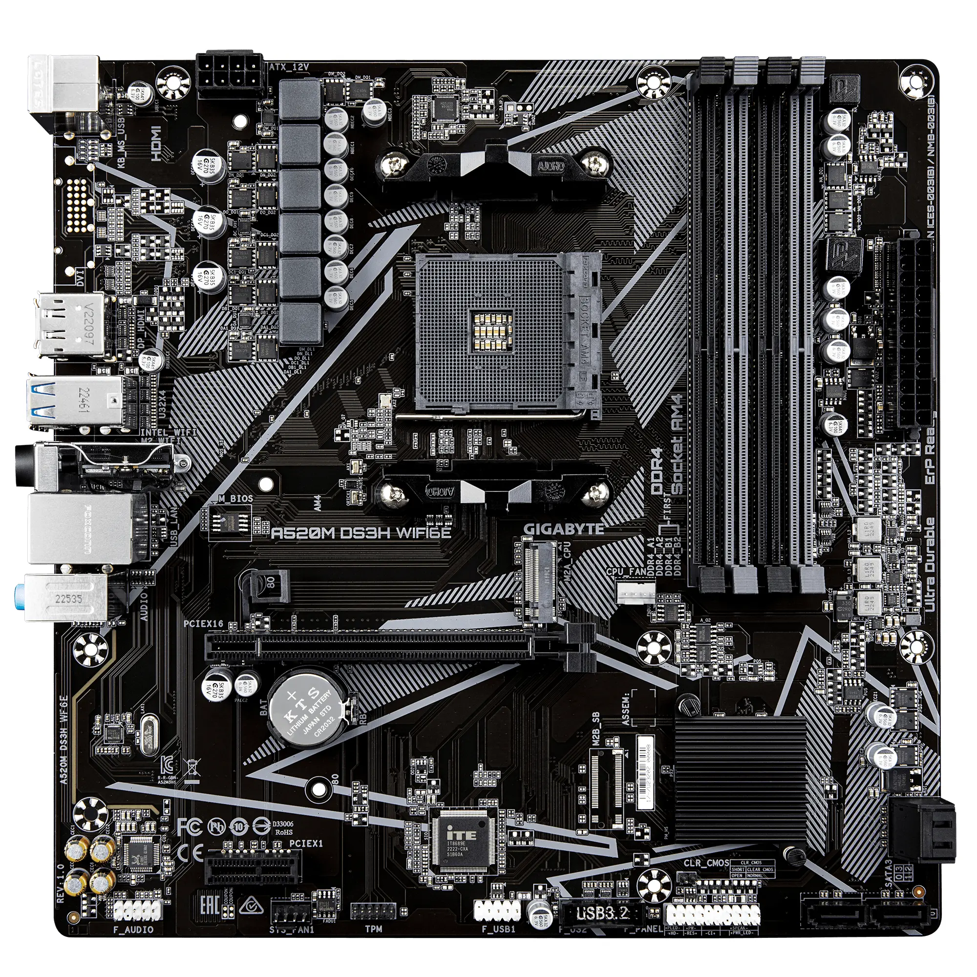 Μητρική πλακέτα GIGABYTE A520M DS3H WiFi 6E, Socket AM4