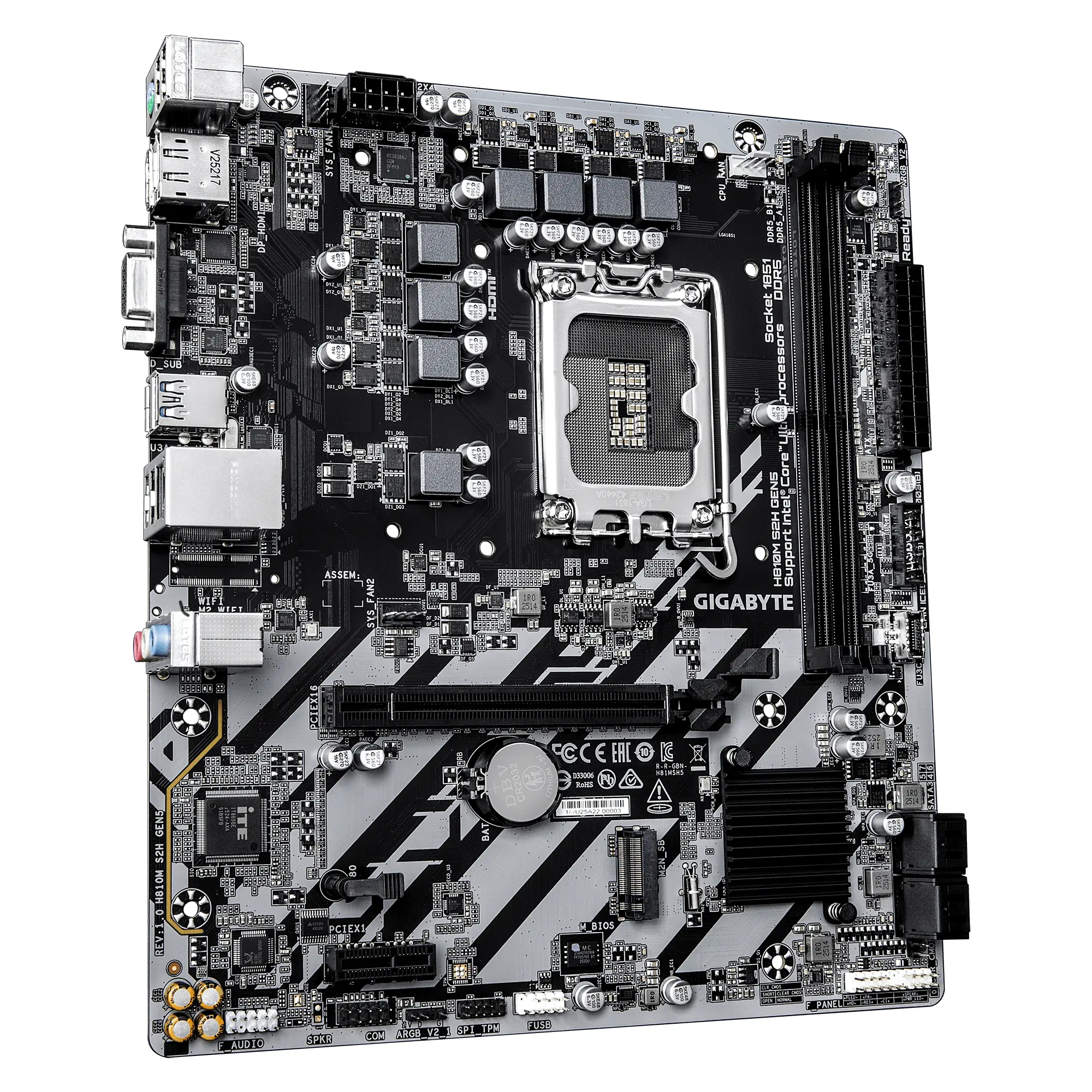 Дънна платка GIGABYTE H810M S2H Gen5, LGA 1851, DDR5 - image 1