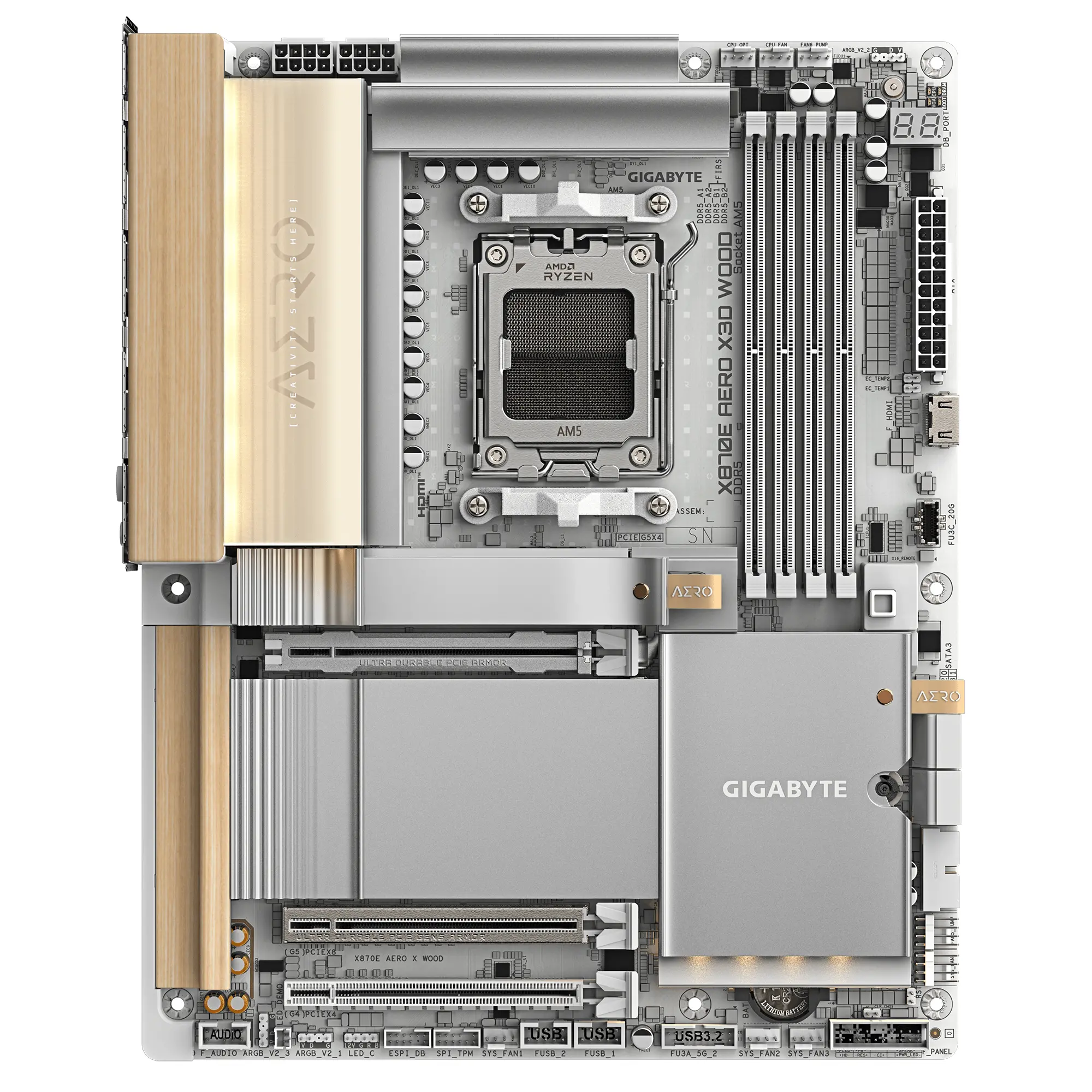 Placă de bază GIGABYTE X870E AERO X3D WOOD WIFI7, Socket AM5