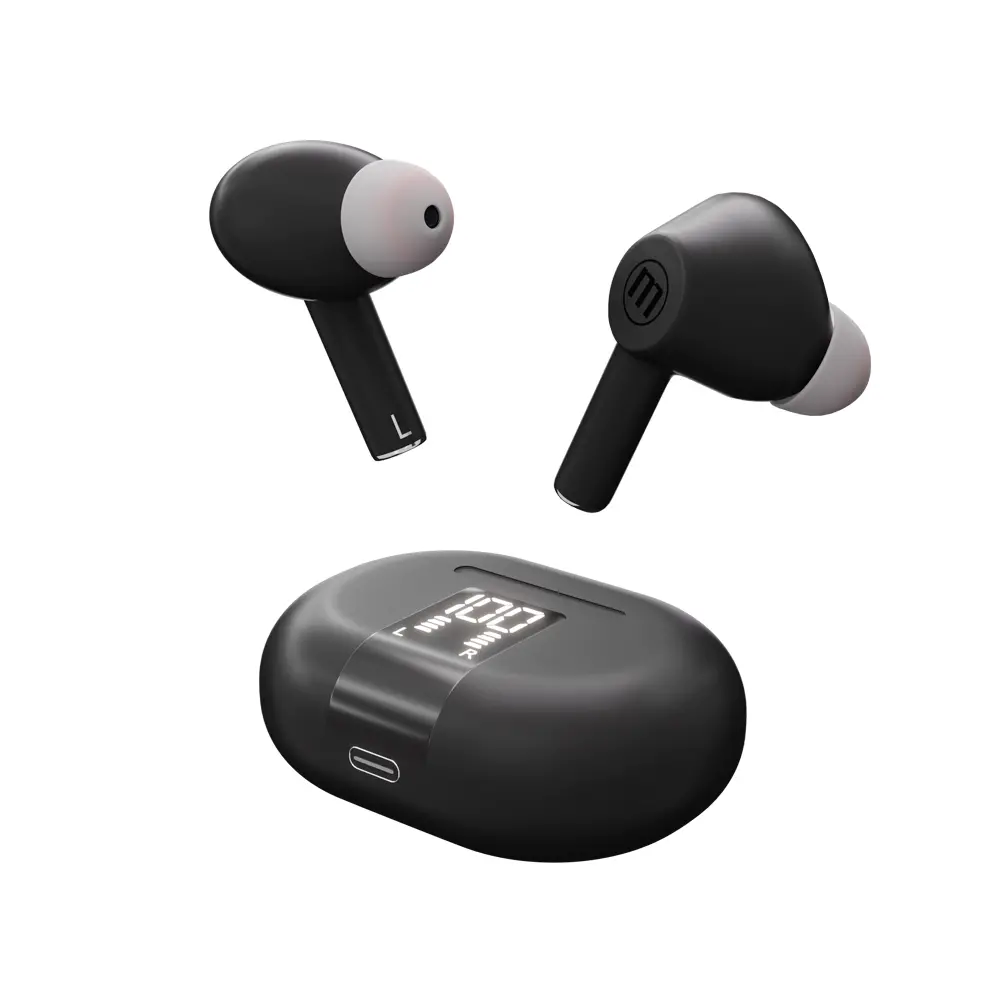 Блутут безжични слушалки тапи MAXPODS active noise cancelling black MAXELL Truewireless - image 2