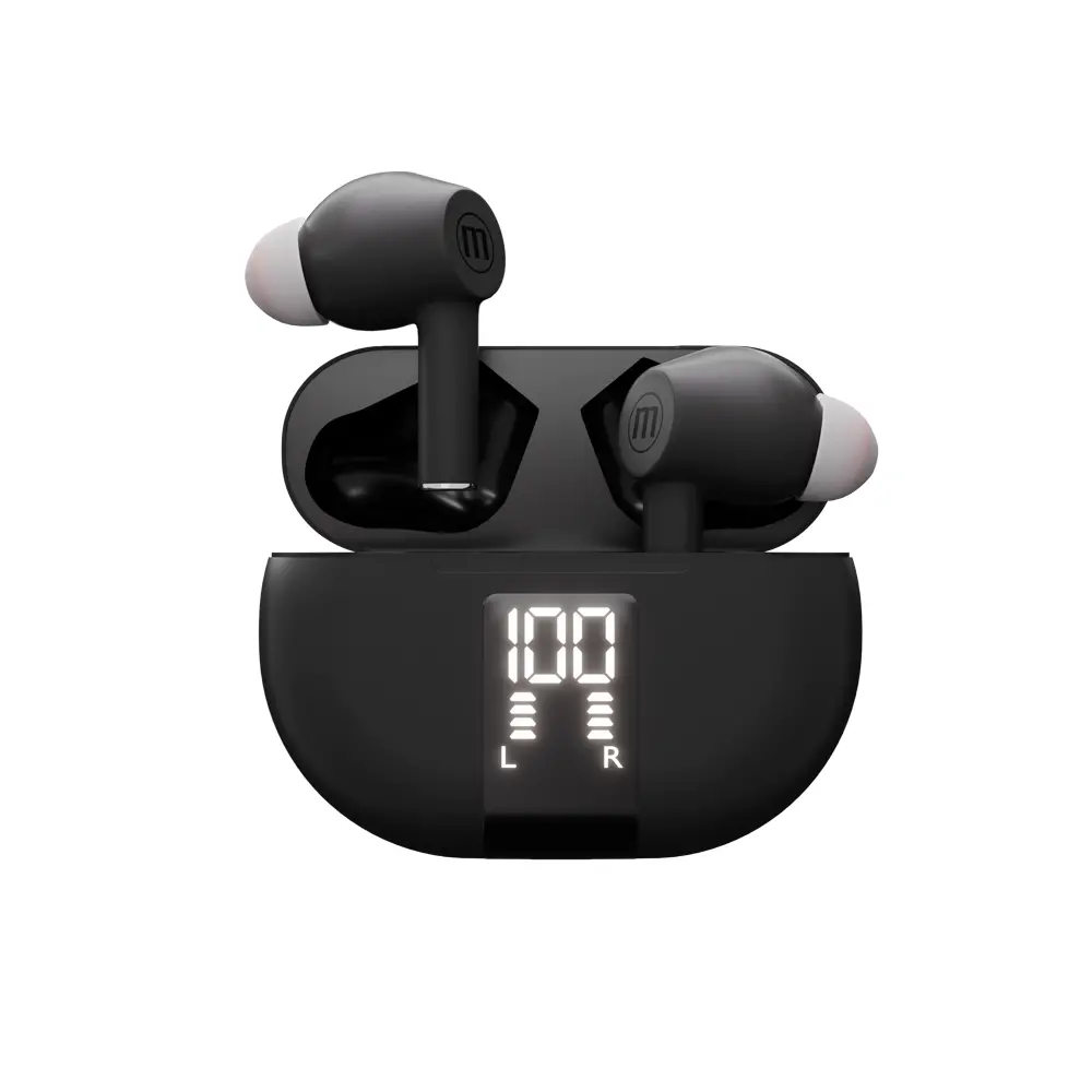 Блутут безжични слушалки тапи MAXPODS active noise cancelling black MAXELL Truewireless - image 3