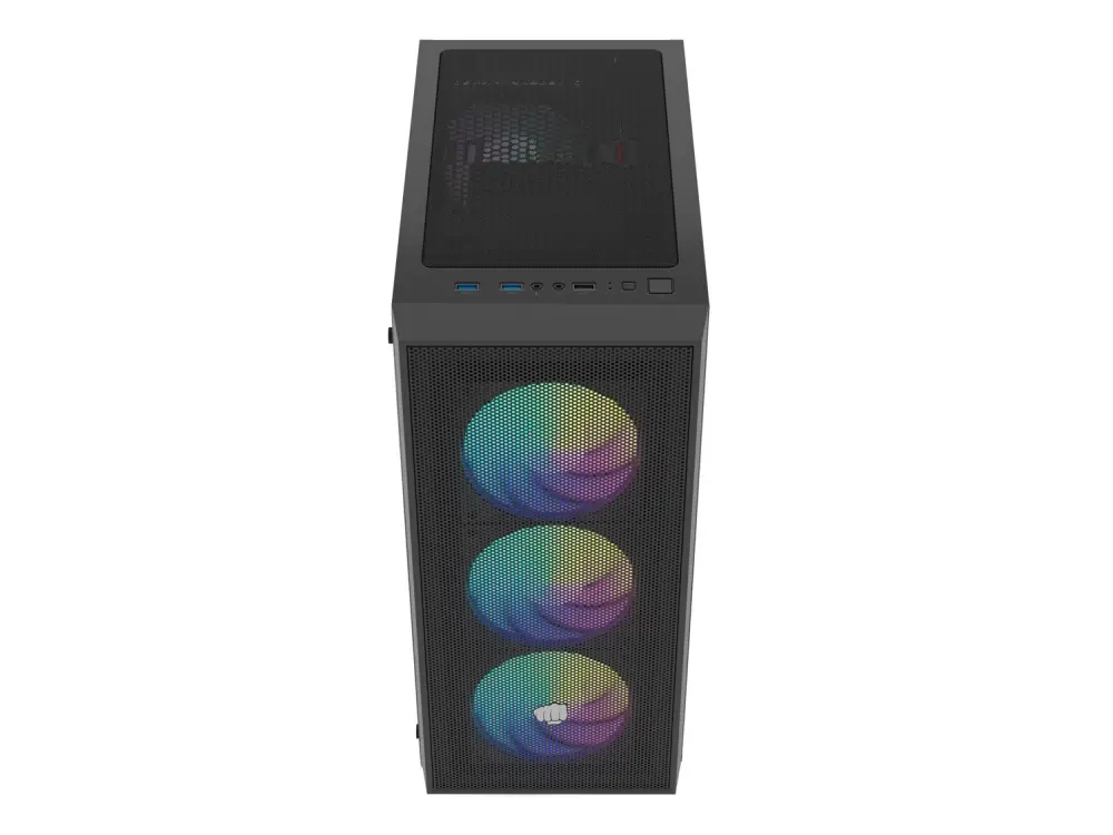 Кутия за компютър, Fury PC Case Shobo SH8 ARGB Midi Tower, Window, Black - image 2