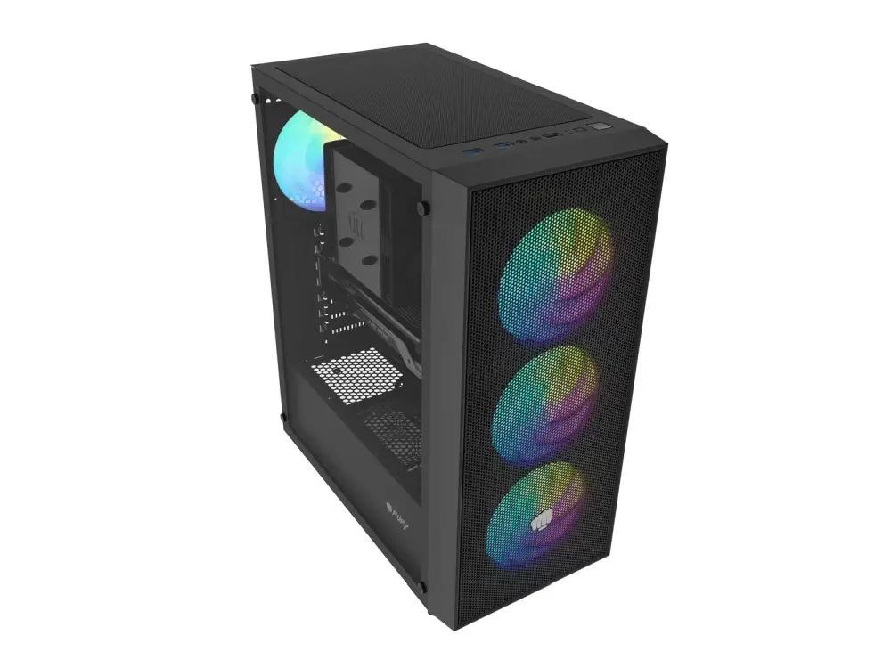 Кутия за компютър, Fury PC Case Shobo SH8 ARGB Midi Tower, Window, Black - image 4