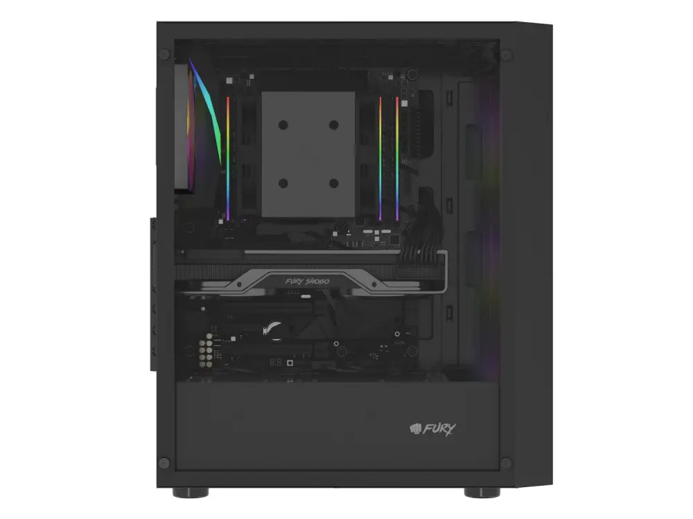 Кутия за компютър, Fury PC Case Shobo SH8 ARGB Midi Tower, Window, Black - image 6