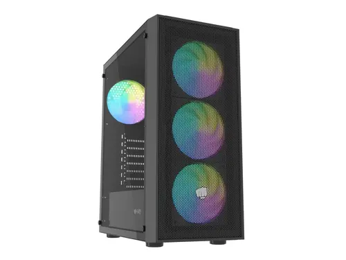 Carcasă PC, Fury PC Case Shobo SH8 ARGB Midi Tower, cu fereastră, negru - 1