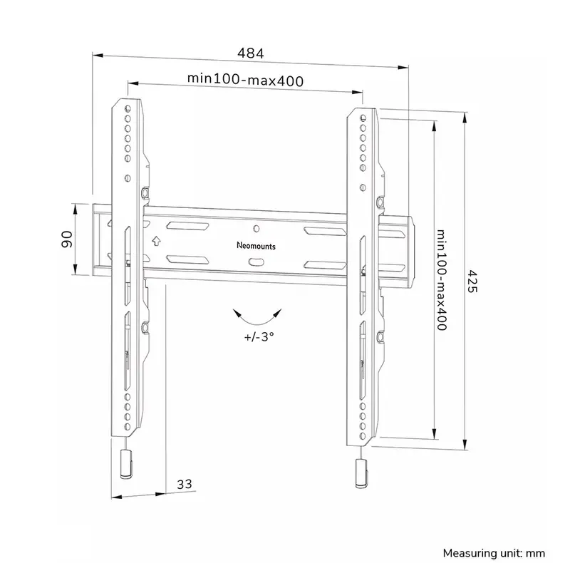 Стойка, Neomounts Level-850 TV mount wall 40-75" - fixed - lockable - fast installation - image 13