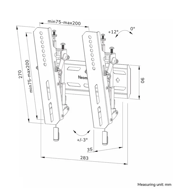 Стойка, Neomounts Level-850 TV mount wall 24-65" - tiltable - lockable - fast installation - image 14