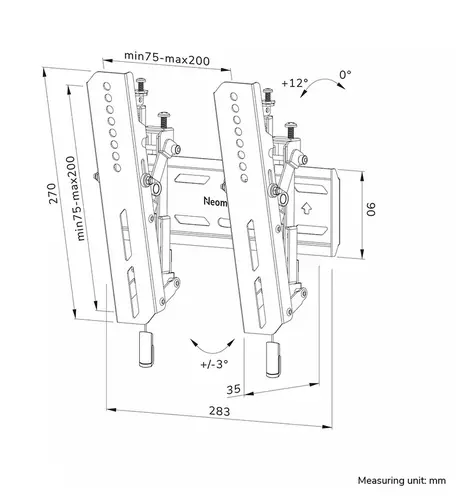 Стойка, Neomounts Level-850 TV mount wall 24-65" - tiltable - lockable - fast installation - image 14