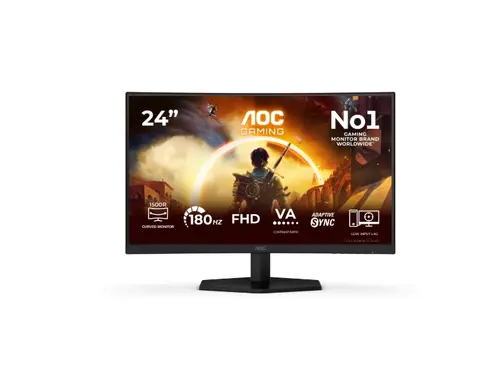 Монитор, AOC C24G42FE, 23.6" Curved 1500R, VA, WLED, 1920x1080@180Hz OC (Native 144Hz), 4ms GtG, 0.5ms MPRT, 300cd m/2, 3000:1, 80M:1 DCR, Adaptive Sync, FlickerFree, Low Blue Light, Tilt, HDMI, DP - image 2