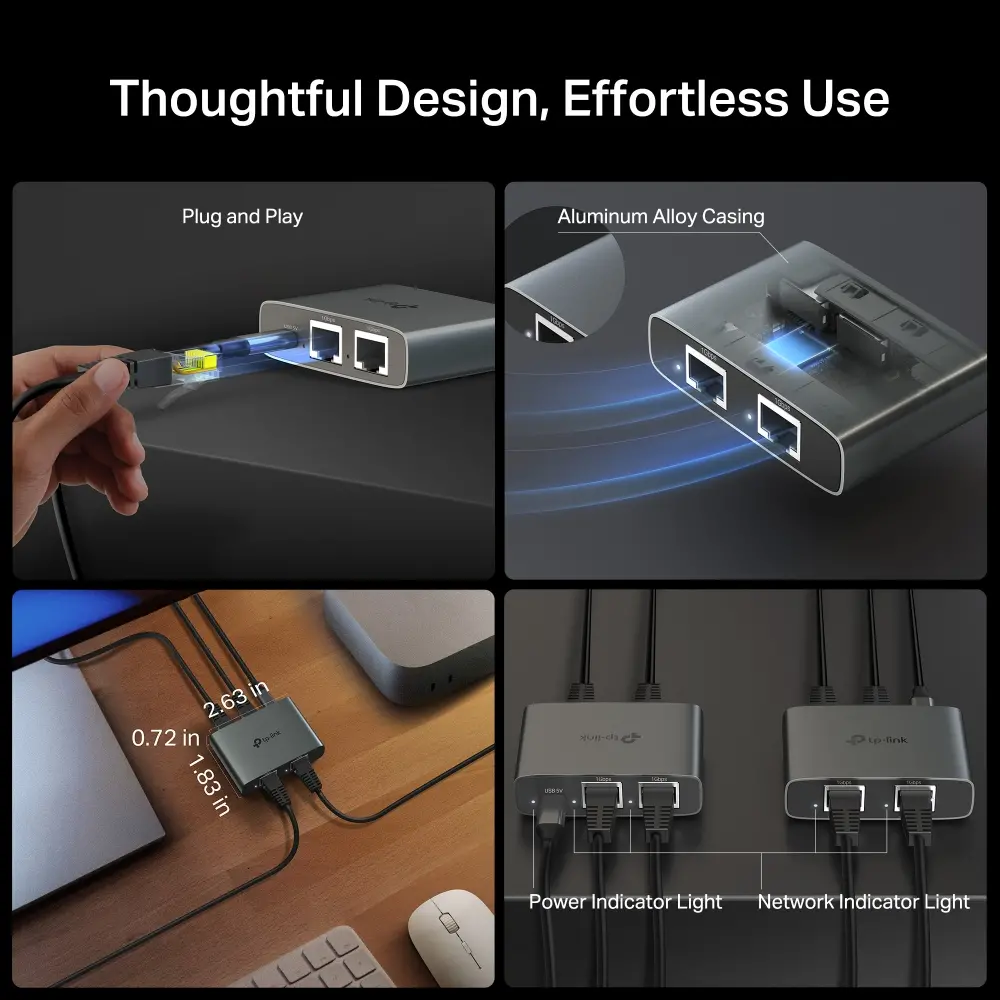 Сплитер TP-LINK EH310, 1 към 3 гигабитов Ethernet сплитер - image 5