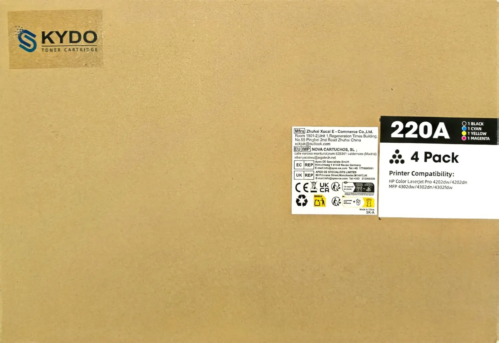 КОМПЛЕКТ 4 КАСЕТИ ЗА HP Laserjet PRO 4202/MFP 4302 - BK/C/M/Y - /220A/ - W2200A/W2201A/W2202A/W2203A - PN HT-W2200A-4P - NEOMAX