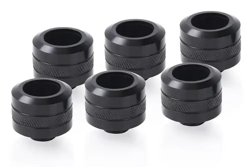 Συνδεσμολογία συμπίεσης Alphacool Eiszapfen PRO 16mm HardTube Fitting G1/4 - Deep Black (6 τεμ.) - 1