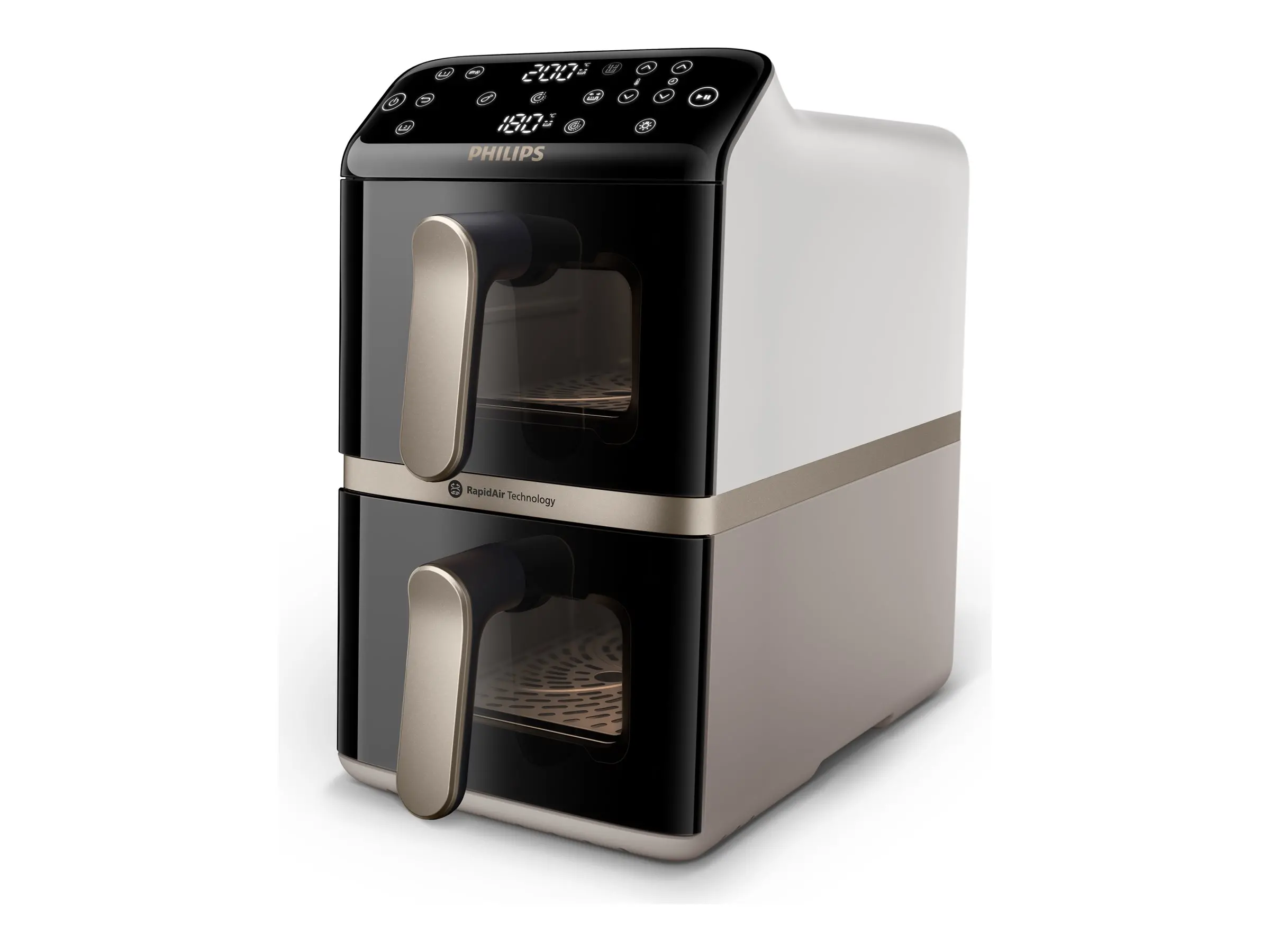 PHILIPS Airfryer Series 4000 с вертикални кошници 2 х 5л сензорен екран с 6 програми