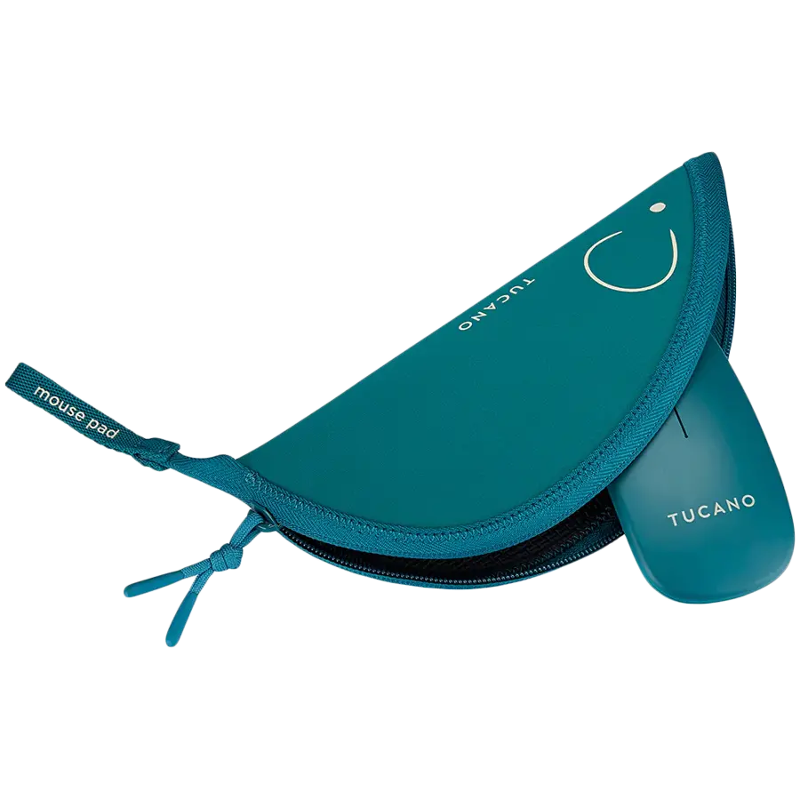 Mousepad TUCANO TOPO cu mouse wireless, albastru petrol - image 1