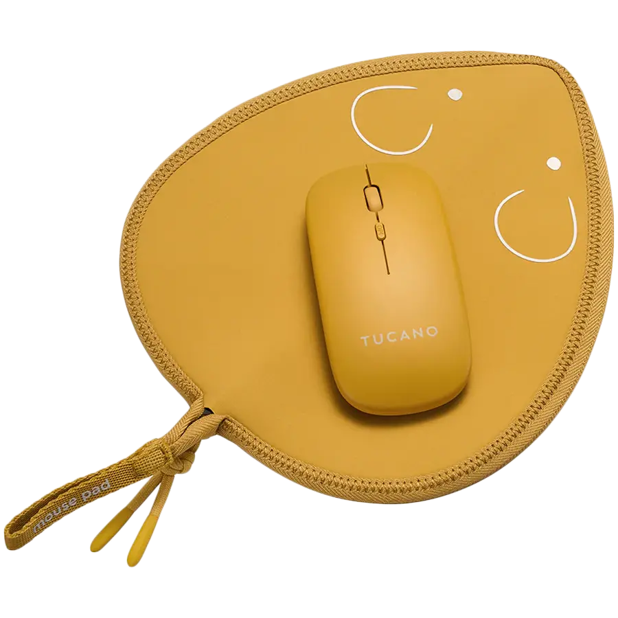 TOPO mousepad + ασύρματο ποντίκι κίτρινο
