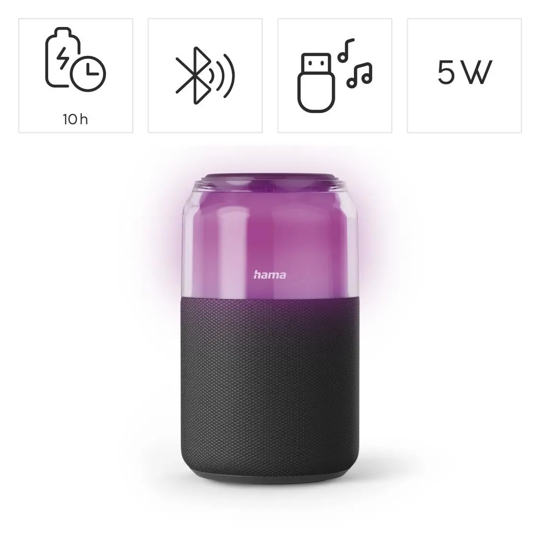 HAMA Блутут колонка "Can Speaker" 5 W, 4 LED режима на осветление - image 5