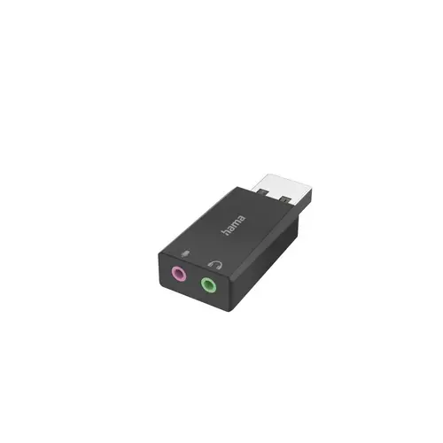 HAMA Placă de sunet externă USB-A, 2 x jack audio de 3.5 mm, stereo - 1