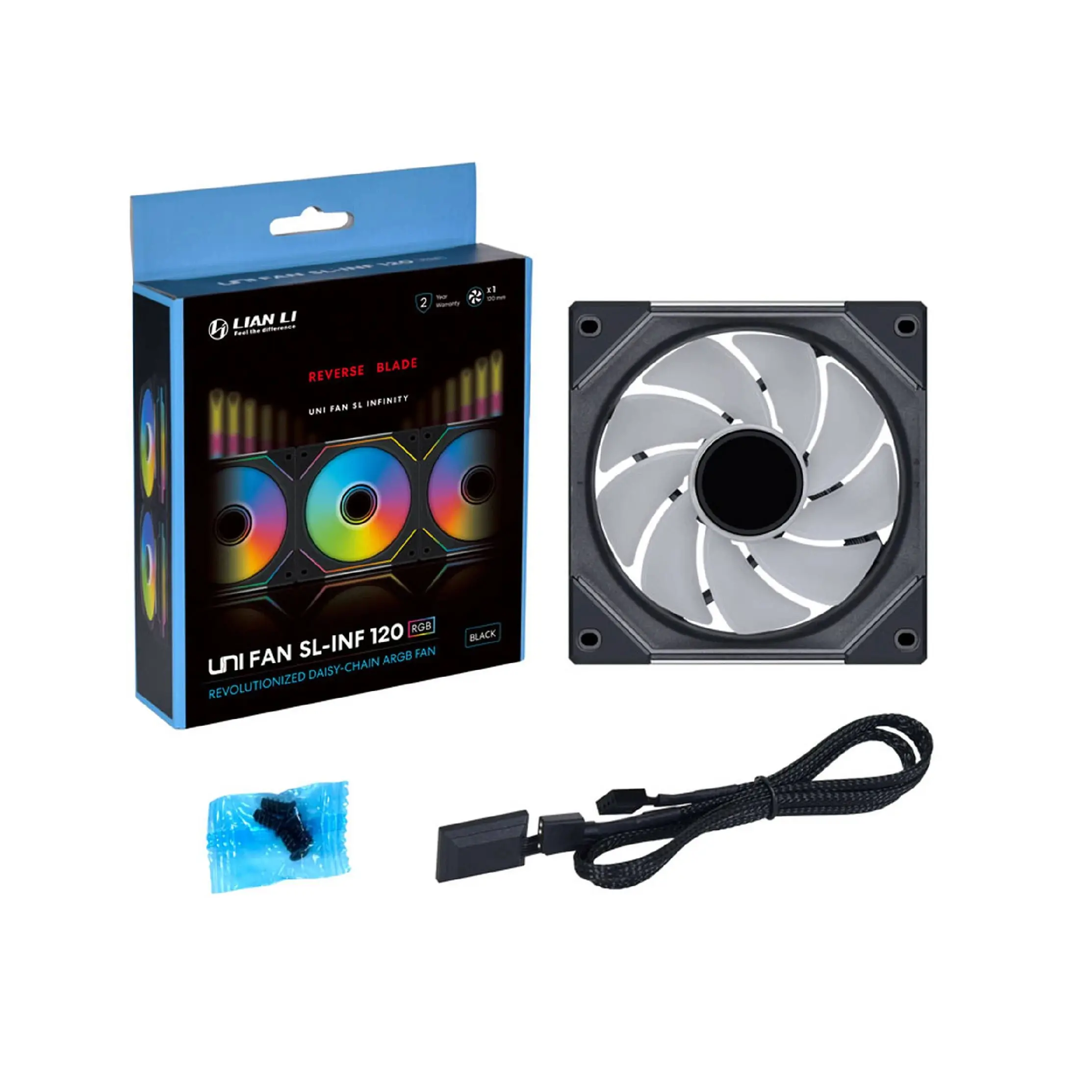 Lian Li вентилатор Fan 120mm - UNI SL-INF 120 ARGB Reverse Blade PWM - Black - image 6