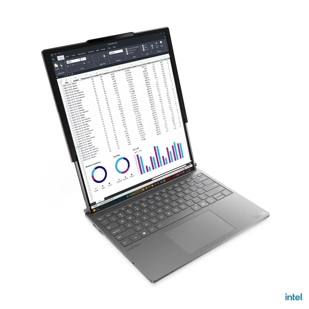 Лаптоп, Lenovo ThinkBook Plus G6 Rollable Intel Core Ultra 7 258V, 8C (up to 4.8GHz, 12MB), 32GB Soldered LPDDR5x-8533, 1TB SSD, Roll In: 14" (2000x1600) / Roll Out: 16.7" (2000x2350), POLED 400nits Glossy, Intel Arc Graphics, 5MP&IR Cam, Backlit KB English , WL - image 1