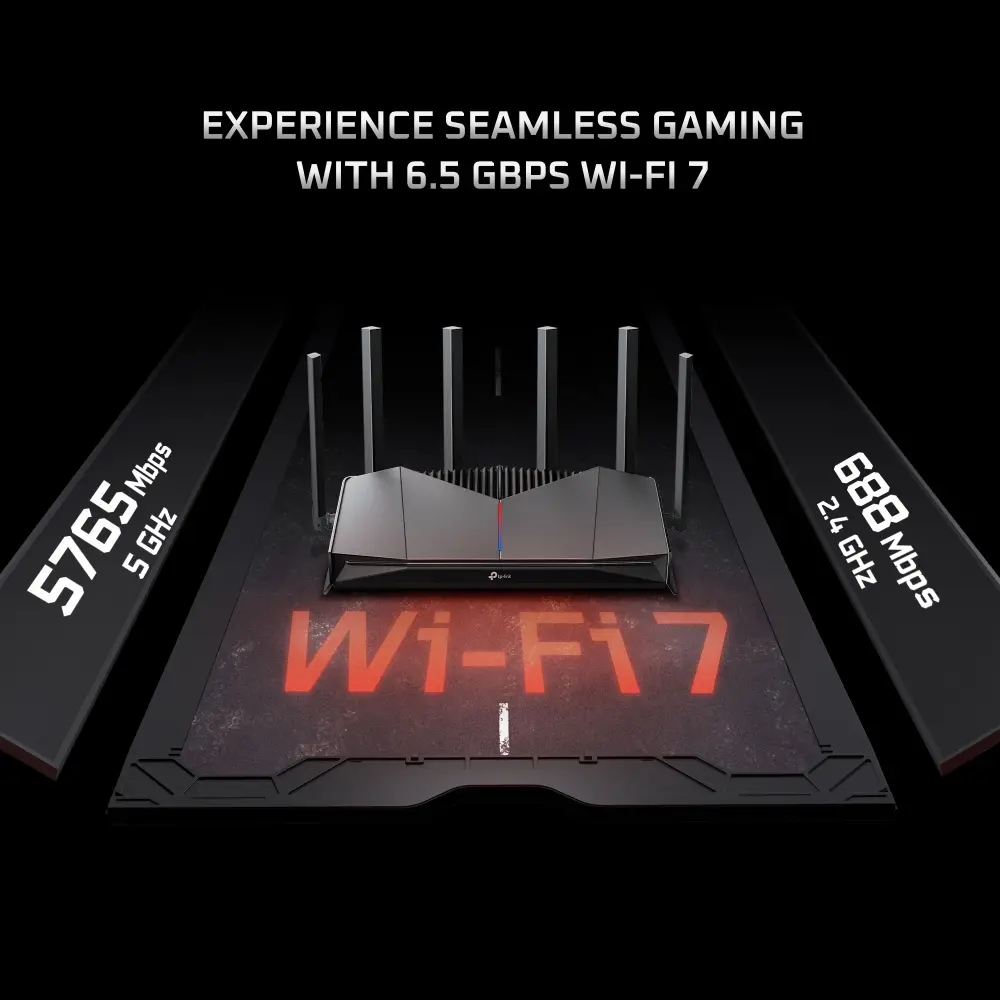 Безжичен рутер TP-Link Archer GE400,BE6500,WiFi7,2x2.5GbE,3xGbE,6x ант.,геймърск - image 4