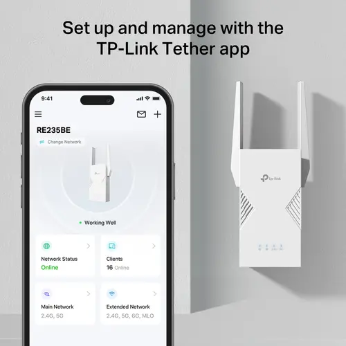 Удължител на обхват TP-LINK RE235BE, BE3600 двубандов Wi-Fi 7,1*2.5 Gbps порт - image 8