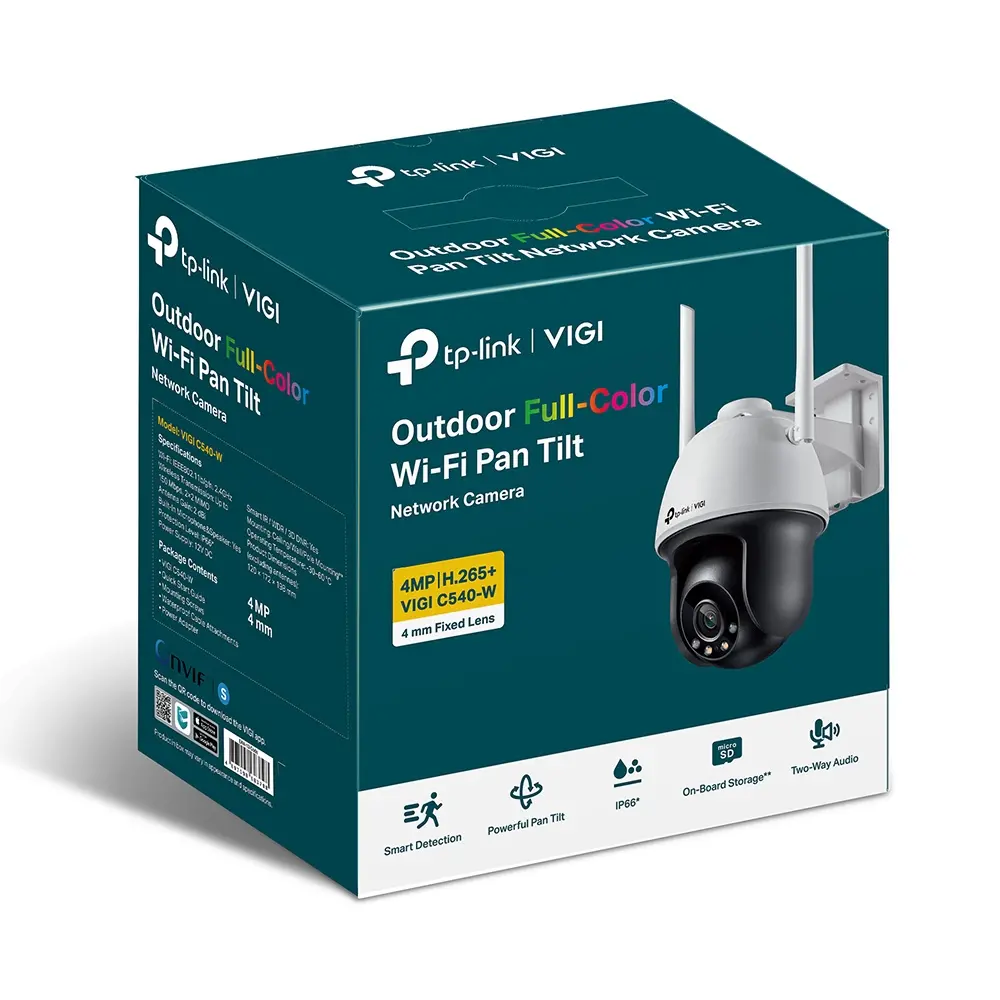 Камера TP-Link VIGI C540-W(4mm), 4MP, Full-Color, Wi-Fi Pan Tilt ,мрежова - image 9