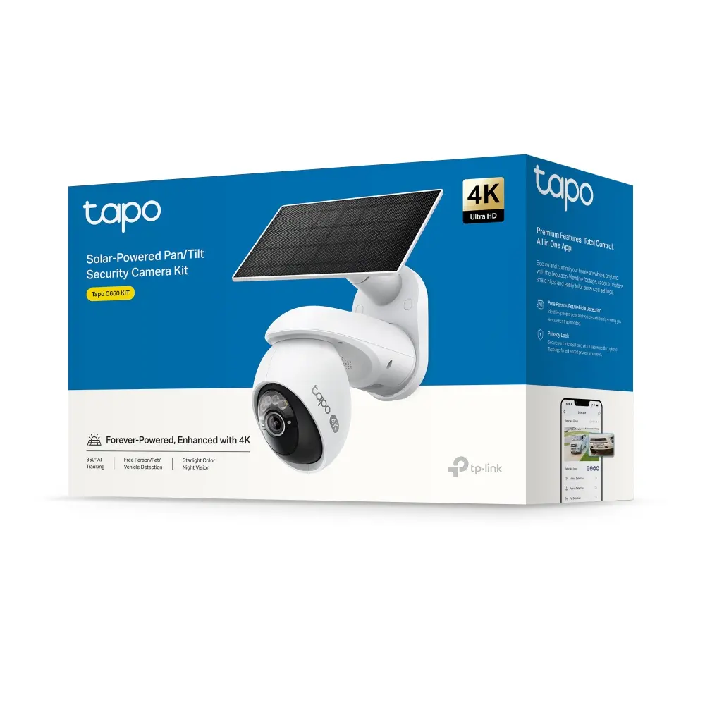 Камера TP-Link Tapo C660 KIT, 4K Pan/Tilt охранителна камера със соларно захр. - image 10