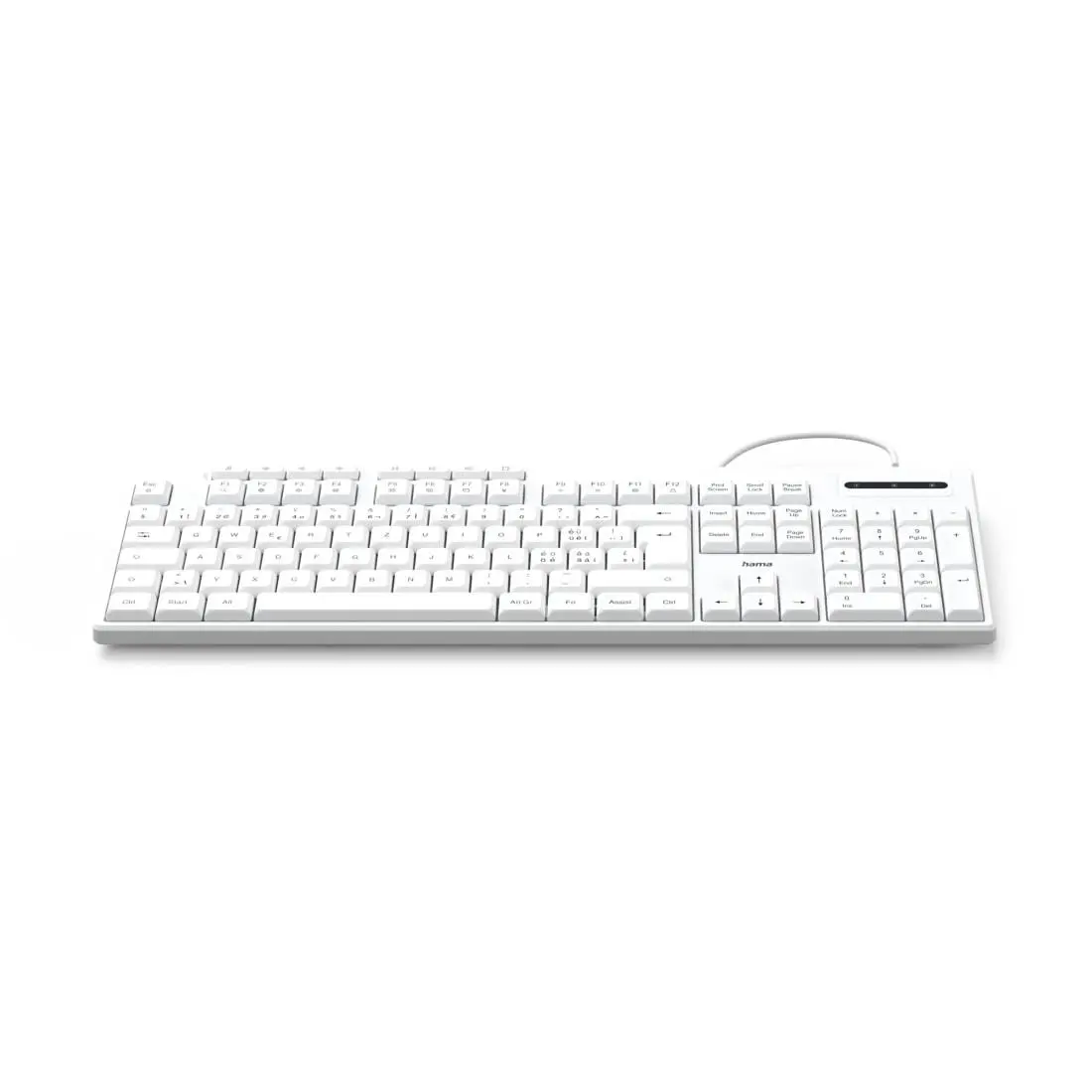 HAMA Жична клавиатура "CK-200", USB-A,USB-C, 8 мултимедийни клавиша, кирилизирана, бяла - image 1