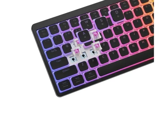 Клавиатура, Genesis Gaming Keyboard Thor 430 TKL, US, RGB Mechanical Outemu, Pink, Silent, Hot Swap Slim, Black - image 2