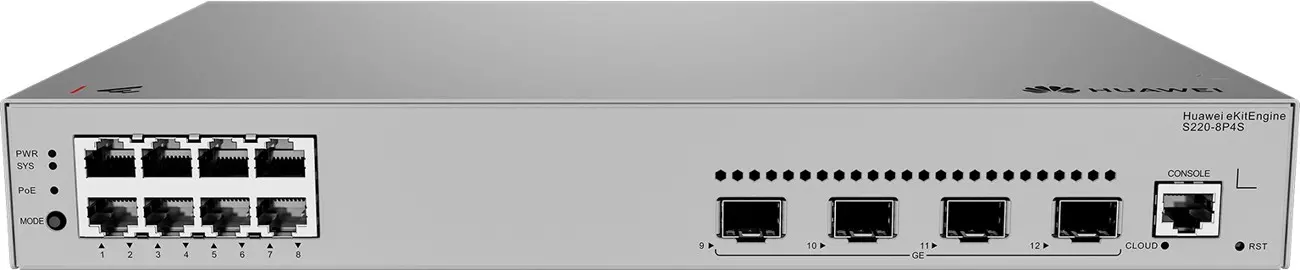 Комутатор Huawei S220-8P4S, 8x1G POE+, 4x1G SFP, L2, 125W - image 2
