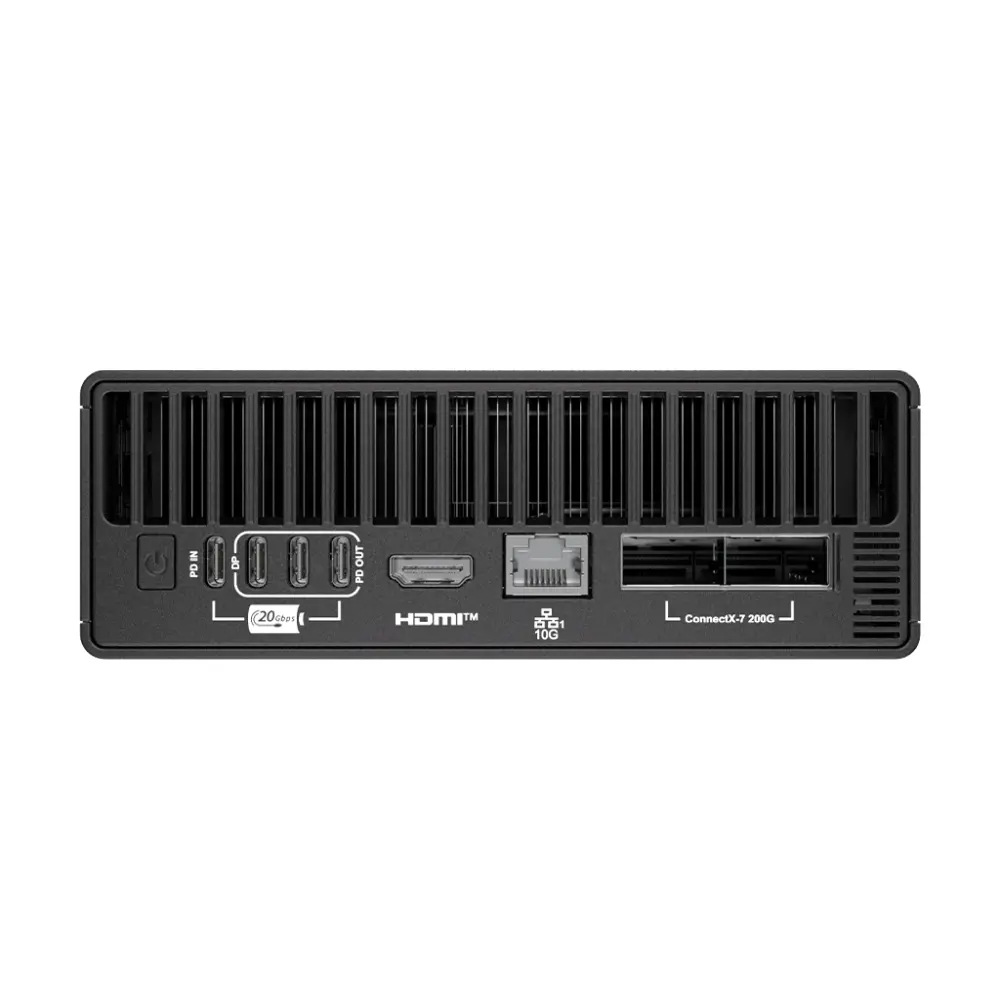 Настолен компютър, MSI EdgeXpert AI Supercomputer, Nvidia GB10, Nvidia Blackwell GPU&Arm 20 core CPU, 1 petaFLOP Al Performance (FP4, Sparse), 128 GB LPDDR5x unified system memory, SSD: 4TB PCIE Gen.5, NVIDIA DGX OS, Ethernet 10GbE, ConnectX-7 NIC 200 Gbps, 1.2 kg - image 3