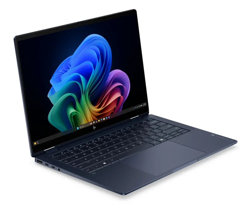 Лаптоп, HP EliteBook X Flip G2i AI 14" Atmospheric Blue, Ultra 7 356H(up to 4.7Ghz/18MB/16C), 14" WUXGA AG 800nits Sure View Touchscreen, 32GB LPDDR5X On-board, 1TB PCIe SSD, Intel R15 5G GPS, WiFi7 + BT6, FPR, NFC, Backlit Kbd, 6C Batt, Win 11 Pro, 3Y Offsite - image 1
