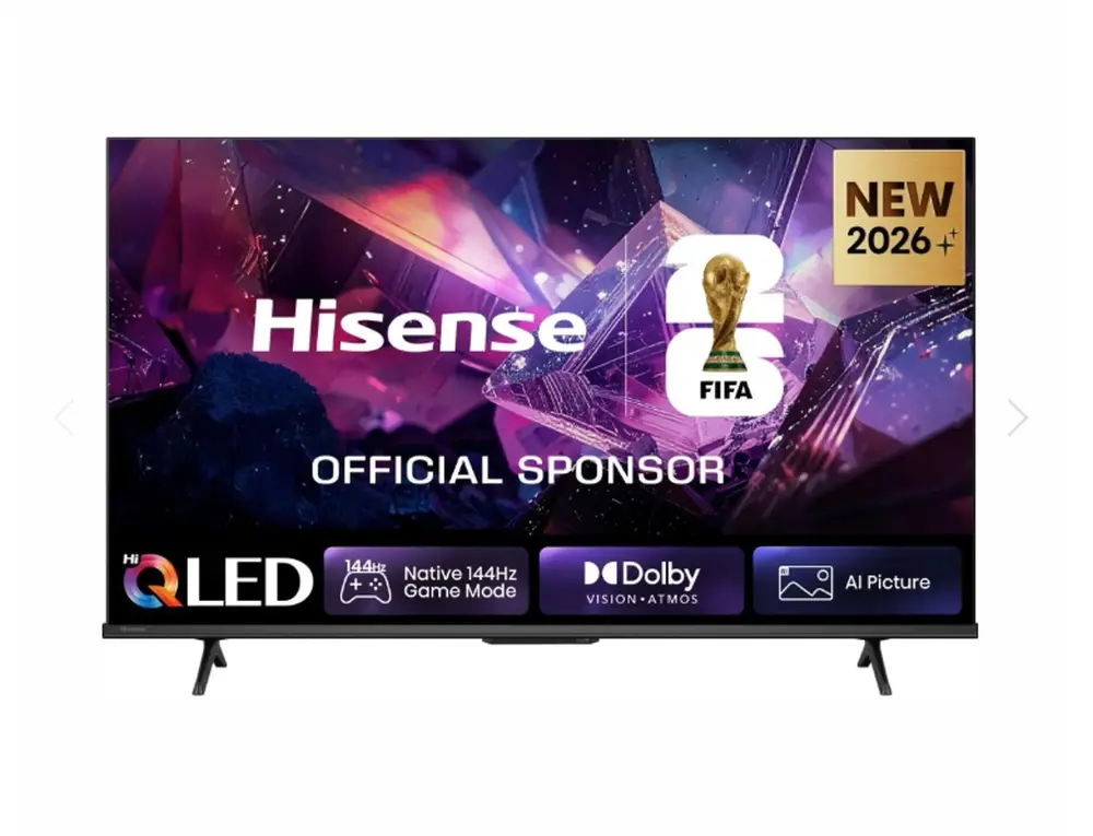 Телевизор, Hisense 43" E7S Pro, 4K Ultra HD 3840x2160, QLED, Quantum Dot, 144Hz, HDR 10+ adaptive, HLG, Dolby Vision, DTS Virtual X, Smart TV, WiFi 5GHz, WiFi Direct, BT, Anyview Cast, 3xHDMI, 2xUSB, LAN, CI+, DVB-T2/C/S2, Black
