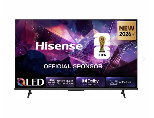 Телевизор, Hisense 43" E7S Pro, 4K Ultra HD 3840x2160, QLED, Quantum Dot, 144Hz, HDR 10+ adaptive, HLG, Dolby Vision, DTS Virtual X, Smart TV, WiFi 5GHz, WiFi Direct, BT, Anyview Cast, 3xHDMI, 2xUSB, LAN, CI+, DVB-T2/C/S2, Black