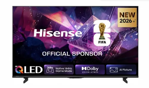 Телевизор, Hisense 55" E7S Pro, 4K Ultra HD 3840x2160, QLED, Quantum Dot, 144Hz, HDR 10+ adaptive, HLG, Dolby Vision, DTS Virtual X, Smart TV, WiFi 5GHz, WiFi Direct, BT, Anyview Cast, 3xHDMI, 2xUSB, LAN, CI+, DVB-T2/C/S2, Black