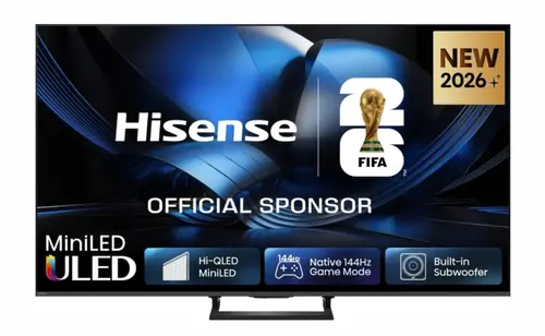Телевизор, Hisense 55" U7SE, 4K Ultra HD 3840x2160, ULED, FALD, Quantum Dot, 144Hz, IPS, HDR 10+, HLG, Dolby Vision IQ, Dolby Atmos, Smart TV, WiFi 5GHz, WiFi Direct, BT, Anyview Cast, 4xHDMI, 2xUSB, LAN, CI+, DVB-T2/C/S2, Black