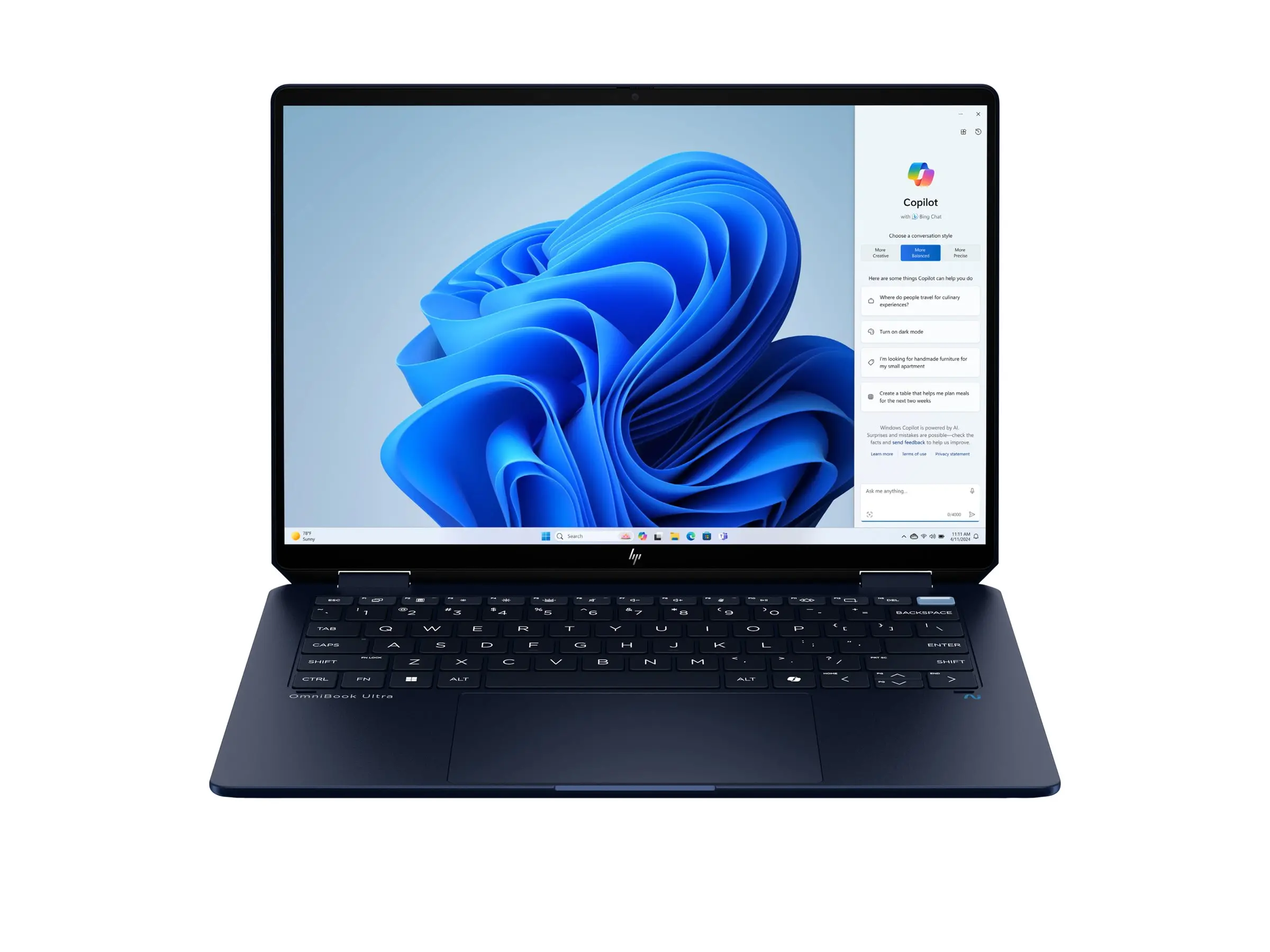 HP OmniBook Ultra Flip x360 Intel Core Ultra 9 288V 14inch 2.8K OLED Touch 32GB LPDDR5X 2TB PCIe Intel Arc W11H Athmospheric Blue